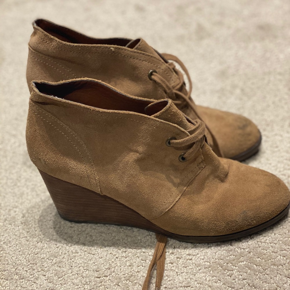 Tan Suede Wedges